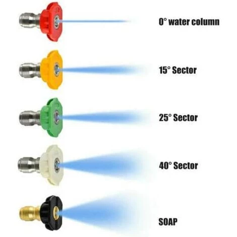 BARES Embouts De Buse De Pulvérisation Pour Laveuse à Pression, Connexion Rapide 1/4 Degrés, Pièces De Nettoyeur Haute Pression à Plusieurs Degrés 5 BARES Embouts De Buse De Pulvérisation Pour Laveuse à Pression, Connexion Rapide 1/4 Degrés, Pièces De Nettoyeur Haute Pression à Plusieurs Degrés – Image 3