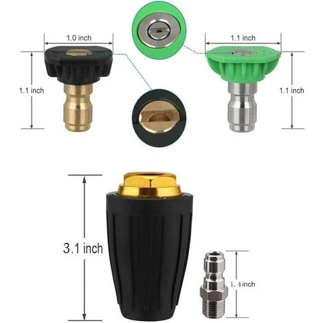 AOUGO Buse Turbo Pour Nettoyeur Haute Pression, Buse Rotative Et 7 Embouts, Raccord Rapide 1/4 Pouce, 4000 PSI 4 AOUGO Buse Turbo Pour Nettoyeur Haute Pression, Buse Rotative Et 7 Embouts, Raccord Rapide 1/4 Pouce, 4000 PSI – Image 2