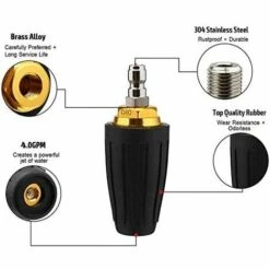 AOUGO Buse Turbo Pour Nettoyeur Haute Pression, Buse Rotative Et 7 Embouts, Raccord Rapide 1/4 Pouce, 4000 PSI 9 AOUGO Buse Turbo Pour Nettoyeur Haute Pression, Buse Rotative Et 7 Embouts, Raccord Rapide 1/4 Pouce, 4000 PSI -Nettoyeur Haute Pression Soldes 58575032 3