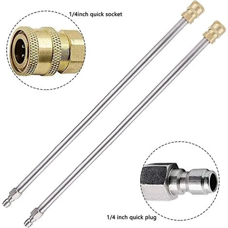 AOUGO Lot De 2 Rallonges De Nettoyeur Haute Pression, Outils De Nettoyage De Gouttière, Lance Télescopique De Rechange, Buses De Nettoyage De Fenêtre 6 AOUGO Lot De 2 Rallonges De Nettoyeur Haute Pression, Outils De Nettoyage De Gouttière, Lance Télescopique De Rechange, Buses De Nettoyage De Fenêtre – Image 4