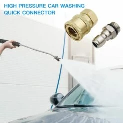 GDRHVFD 1/4'' Ensemble Nettoyeur Haute Pression Rapide Connecteur Coupleur Haute En Laiton Adaptateur Raccord Nettoyeur Haute Coupleurs De Nettoyeurs Haute Pression Pour Pistolet À Eau Haute Pression -Nettoyeur Haute Pression Soldes 58825694 3