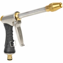 AOUGO Buse De Tuyau D'arrosage, Pistolet Pulvérisateur Avec Buse En Laiton, Tuyau De Pistolet à Eau En Métal Robuste, Pistolet Pulvérisateur De Jardin Réglable à Haute Pression