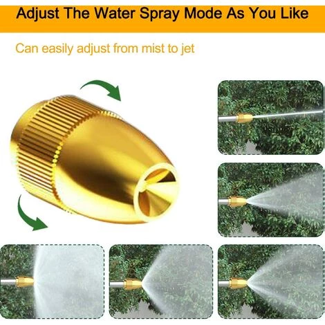 AOUGO Buse De Tuyau D'arrosage, Pistolet Pulvérisateur Avec Buse En Laiton, Tuyau De Pistolet à Eau En Métal Robuste, Pistolet Pulvérisateur De Jardin Réglable à Haute Pression 6 AOUGO Buse De Tuyau D'arrosage, Pistolet Pulvérisateur Avec Buse En Laiton, Tuyau De Pistolet à Eau En Métal Robuste, Pistolet Pulvérisateur De Jardin Réglable à Haute Pression – Image 4