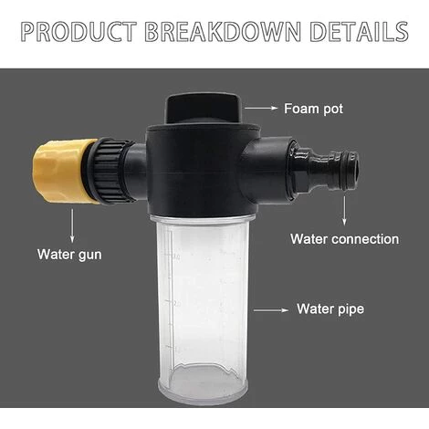 FR-LIFE Pot De Mousse De Pistolet à Eau De Lavage De Voiture,BR-Vie Pot De Mousse Transparent Abs Avec Pulvérisateur Prise D'eau Lavage Voiture Mixte Pour Accessoires Domestique 4 FR-LIFE Pot De Mousse De Pistolet à Eau De Lavage De Voiture,BR-Vie Pot De Mousse Transparent Abs Avec Pulvérisateur Prise D'eau Lavage Voiture Mixte Pour Accessoires Domestique – Image 2