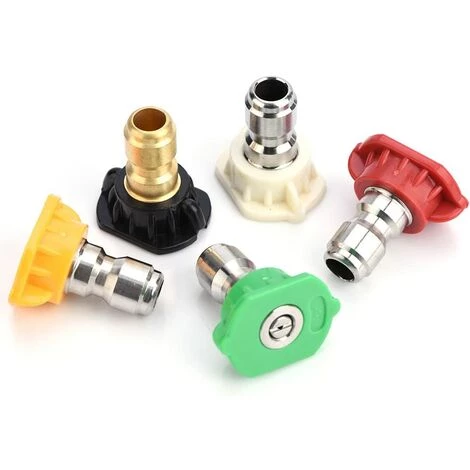 LangRay Embouts De Buse De Rondelle De Pression De 5Pcs, Plusieurs Degrés En Laiton/Acier Inoxydable, Se Relient Rapidement Aux Pièces De Rondelle De Haute Pression 5 LangRay Embouts De Buse De Rondelle De Pression De 5Pcs, Plusieurs Degrés En Laiton/Acier Inoxydable, Se Relient Rapidement Aux Pièces De Rondelle De Haute Pression – Image 3