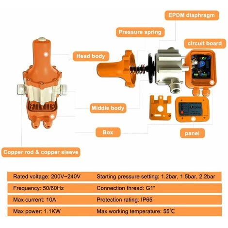 LUCKY-88 Pompe à Eau Automatique Pompe De Surpression Débit D'eau Contrôleur De Pression électronique Intelligent Interrupteur De Protection De Pompe à Eau Domestique 6 LUCKY-88 Pompe à Eau Automatique Pompe De Surpression Débit D'eau Contrôleur De Pression électronique Intelligent Interrupteur De Protection De Pompe à Eau Domestique – Image 4
