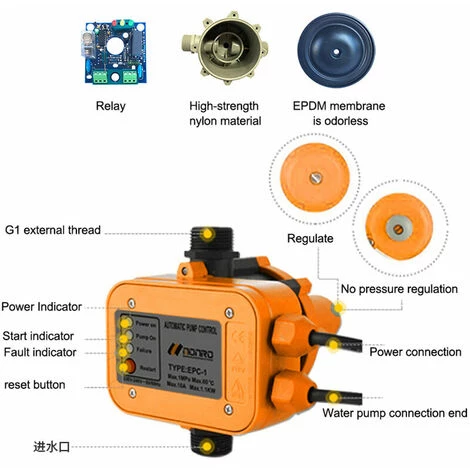 LUCKY-88 Pompe à Eau Automatique Pompe De Surpression Débit D'eau Contrôleur De Pression électronique Intelligent Interrupteur De Protection De Pompe à Eau Domestique 7 LUCKY-88 Pompe à Eau Automatique Pompe De Surpression Débit D'eau Contrôleur De Pression électronique Intelligent Interrupteur De Protection De Pompe à Eau Domestique – Image 5