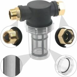 FLYME Filtre De Tuyau De Jardin 3/4" Pour Nettoyeur Haute Pression - Filtre à Sédiments - Filtre à Eau - Filtre à Eau - Avec 2 Filtres De 100 Filets -Nettoyeur Haute Pression Soldes 60011771 5