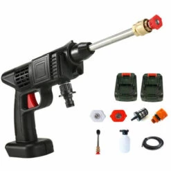 SUPERSELLER Nettoyeur Haute Pression Sans Fil, Nettoyeur Haute Pression Portable 50PSI Avec Batterie Et Chargeur 24V 1500mAh Batterie Rechargeable Nettoyeur Haute Pression électrique Pour Laver Les Voitures, Arroser Les Fleurs, Nettoyer Les Sols - Prise UE - Prise UE