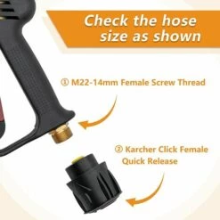 READCLY Pistolet De Lavage Haute Pression 4000 PSI Avec 5 Embouts De Buse D'eau, Pistolet De Nettoyage De Pistolet De Lavage De Voiture Pour Nettoyage De Voiture -Nettoyeur Haute Pression Soldes 60215843 4