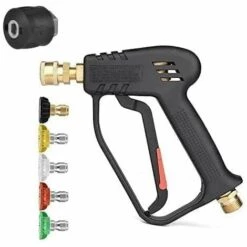 READCLY Pistolet De Lavage Voiture Haute Pression 4000 PSI Avec 5 Embouts De Buse D'eau, Pistolet De Nettoyage De Pistolet De Lavage De Voiture Pour Kit Nettoyage De Voiture