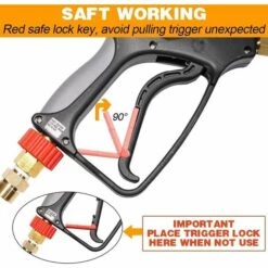 READCLY Pistolet De Lavage Voiture Haute Pression 4000 PSI Avec 5 Embouts De Buse D'eau, Pistolet De Nettoyage De Pistolet De Lavage De Voiture Pour Kit Nettoyage De Voiture -Nettoyeur Haute Pression Soldes 60216574 3
