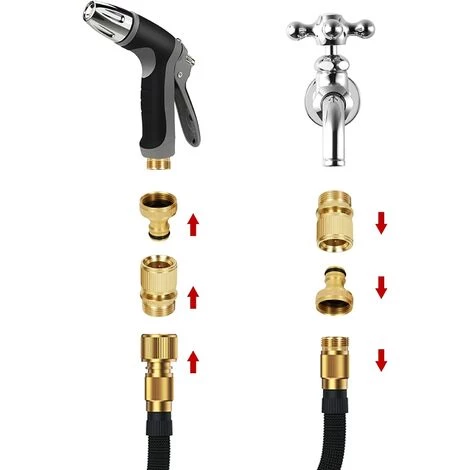 AOUGO Connecteur De Tuyau D'arrosage En Laiton Filetage Femelle 3/4" Et Connecteur De Robinet En Laiton à Filetage Mâle Connecteur Rapide, Adaptateur De Robinet Fileté (2 Pièces) 6 AOUGO Connecteur De Tuyau D'arrosage En Laiton Filetage Femelle 3/4" Et Connecteur De Robinet En Laiton à Filetage Mâle Connecteur Rapide, Adaptateur De Robinet Fileté (2 Pièces) – Image 4
