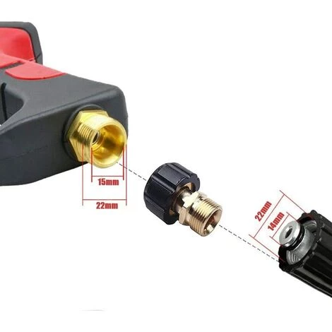 AOUGO Raccord De Nettoyeur Haute Pression, M22 X 15 Mm Filetage Femelle à M22 X 14 Mm Filetage Mâle Raccord Rapide Nettoyeur Haute Pression Adaptateur Pièces 6 AOUGO Raccord De Nettoyeur Haute Pression, M22 X 15 Mm Filetage Femelle à M22 X 14 Mm Filetage Mâle Raccord Rapide Nettoyeur Haute Pression Adaptateur Pièces – Image 4