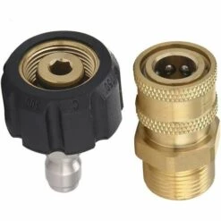 AOUGO M22-14 Ensemble D'adaptateurs Pour Nettoyeur Haute Pression, Adaptateurs Pivotants 3/8 à Connexion Rapide, Pistolet à Eau Haute Pression Mâle, Kit De Raccord De Tuyau D'arrosage -Nettoyeur Haute Pression Soldes 60578574 4