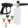 NAXUNNN Pistolet à Haute Pression Cannon à Mousse, 1L Réglable 1/4" Rapide Lance De Mousse De Neige Distributeur De Savon Bouteille Avec 5 Buses Et Pistolet Lance En Mousse Pour Lavage De Voiture -Nettoyeur Haute Pression Soldes 60664440 1