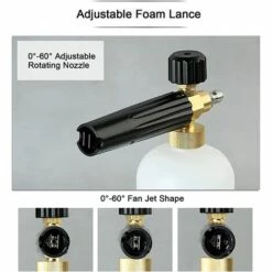 NAXUNNN Pistolet à Haute Pression Cannon à Mousse, 1L Réglable 1/4" Rapide Lance De Mousse De Neige Distributeur De Savon Bouteille Avec 5 Buses Et Pistolet Lance En Mousse Pour Lavage De Voiture -Nettoyeur Haute Pression Soldes 60664440 4