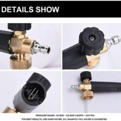 DONTODENT Lance à Mousse De Neige, 1L 1/4" à Libération Rapide Canon à Mousse Pour Nettoyeur Haute Pression, Réglable Buse De Distributeur De Savon Bouteille De Lance En Mousse Lavage De Voitures -Nettoyeur Haute Pression Soldes 61076463 4