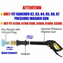 EINEMGELD Adaptateur De Pistolet Pour Nettoyeur Haute Pression, à Raccord Rapide 1/4'' - Compatible Uniquement Karcher K2, K3, K4, K5, K6, K7. -Nettoyeur Haute Pression Soldes 61324748 2
