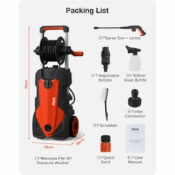 JMAX Nettoyeur Haute Pression 165 Bars 2100W Kit Complet D'accessoires -Nettoyeur Haute Pression Soldes 61355391 4