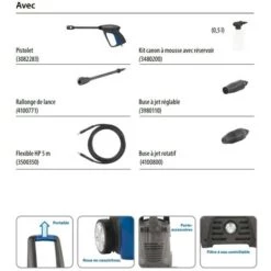 LEM SELECT Nettoyeur Haute Pression 1500 W 120 Bars AR-143 -Nettoyeur Haute Pression Soldes 6160471 2