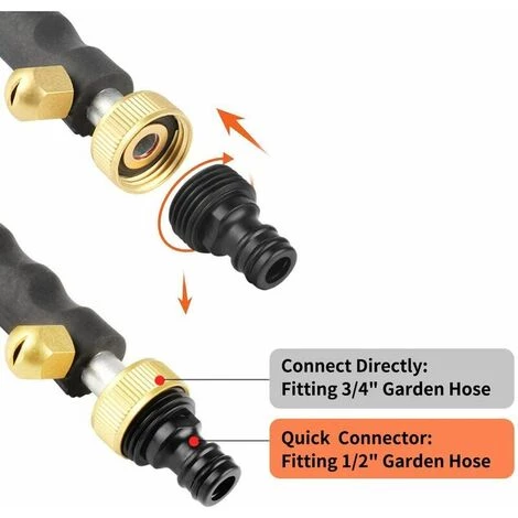 NAXUNNN Nettoyeur Haute Pression , Buse De Tuyau Haute Pression, Lance De Laveuse à Pression, Extrémité De Tuyau D'arrosage Extensible, Pulvérisateur De Nettoyage De Vitres (Réglable + Noir) 4 NAXUNNN Nettoyeur Haute Pression , Buse De Tuyau Haute Pression, Lance De Laveuse à Pression, Extrémité De Tuyau D'arrosage Extensible, Pulvérisateur De Nettoyage De Vitres (Réglable + Noir) – Image 2