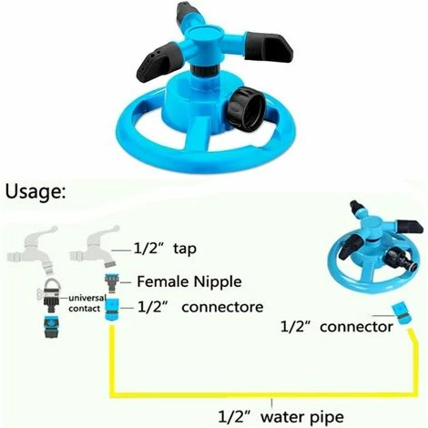 SINCèREETALI Accessoire Pour Nettoyeur Haute Pression Arroseur De Jardin Rotatif Automatique (bleu Européen) 6 SINCèREETALI Accessoire Pour Nettoyeur Haute Pression Arroseur De Jardin Rotatif Automatique (bleu Européen) – Image 4