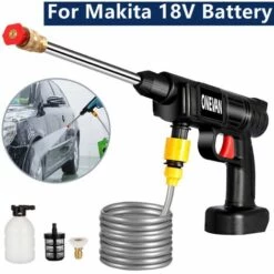 ONEVAN Nettoyeur Haute Pression 30BAR | Pistolet D'arrosage Lavage De Voiture - Nettoyeur Haute Pression électrique - Convient Pour Batterie Makita 18V - Sans Batterie