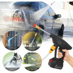 TANCYCO 25V Portable Haute Pression Laveuse Machine 15A 30Bar Sans Fil Laveuse Pistolet Avec Mousse Générateur Buse Pompe à Eau Auto Jardin Pulvérisateur -Nettoyeur Haute Pression Soldes 63705379 4