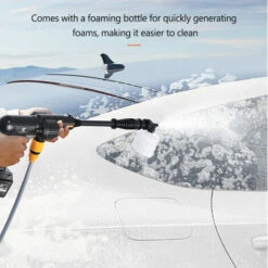 TANCYCO Pistolet De Nettoyeur Haute Pression Sans Fil 400 W Outil De Nettoyage De Voiture électrique Portable Appareil De Nettoyage De Voiture Pompe à Eau Avec Bouteille Moussante Pour Nettoyage De Voiture, Arrosage De Jardin, Vélo Et Nettoyage De Maison -Nettoyeur Haute Pression Soldes 63706535 5