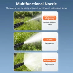 TANCYCO Pistolet à Haute Pression Sans Fil 200 W Outil De Nettoyage De Voiture électrique Portable Appareil De Nettoyage De Voiture Pompe à Eau Avec Bouteille Moussante Pour Nettoyage De Voiture, Arrosage De Jardin, Vélo Et Nettoyage De Maison