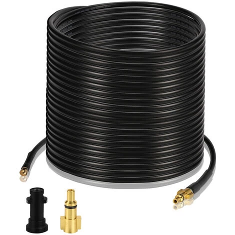 Hengda Tuyau Pour Nettoyeur Haute Pression Tuyau Déboucheur Flexible Noir Nettoyage De 30m - Noir 3 Hengda Tuyau Pour Nettoyeur Haute Pression Tuyau Déboucheur Flexible Noir Nettoyage De 30m - Noir
