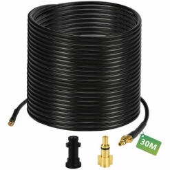 EINFEBEN Tuyau Pour Nettoyeur Haute Pression Tuyau Déboucheur Flexible Noir Nettoyage De 30m - Noir