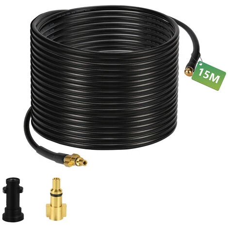 SWANEW Tuyau Pour Nettoyeur Haute Pression Tuyau Déboucheur Flexible Noir Nettoyage De 15m - Noir 3 SWANEW Tuyau Pour Nettoyeur Haute Pression Tuyau Déboucheur Flexible Noir Nettoyage De 15m - Noir