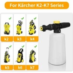 RHAFAYRE Canon à Mousse Pour Karcher K2 K3 K4 K5 K6 K7, 750ML Lance De Mousse Bouteille De Neige Avec Buse Réglable Accessoire -Nettoyeur Haute Pression Soldes 63763711 2