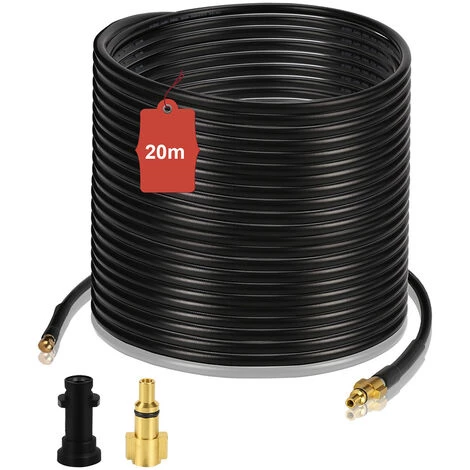 TolleTour Tuyau Pour Nettoyeur Haute Pression Tuyau Déboucheur Flexible Noir Nettoyage De 20m - Noir 3 TolleTour Tuyau Pour Nettoyeur Haute Pression Tuyau Déboucheur Flexible Noir Nettoyage De 20m - Noir