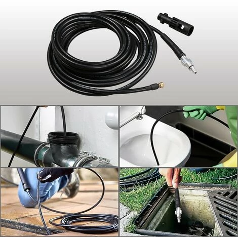 VINGO Tuyau Pour Nettoyeur Haute Pression 15m Tuyau Déboucheur Flexible Noir Nettoyage De - Noir 7 VINGO Tuyau Pour Nettoyeur Haute Pression 15m Tuyau Déboucheur Flexible Noir Nettoyage De - Noir – Image 5