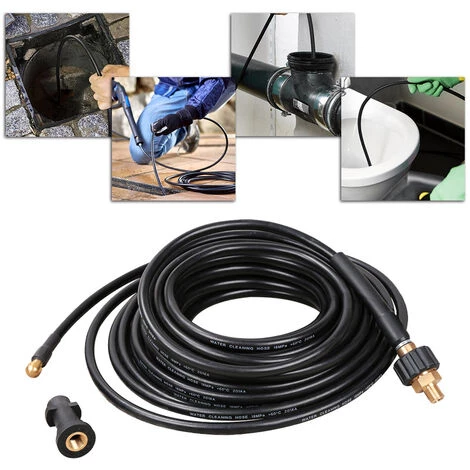 VINGO Tuyau Pour Nettoyeur Haute Pression Tuyau Déboucheur Flexible Noir Nettoyage De 15m - Noir 6 VINGO Tuyau Pour Nettoyeur Haute Pression Tuyau Déboucheur Flexible Noir Nettoyage De 15m - Noir – Image 4