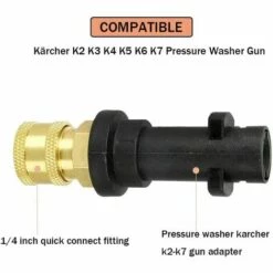SINCèREETALI Adaptateur De Pistolet De Nettoyeur Haute Pression Avec Raccord Rapide Femelle 1/4" Compatible Avec Les Nettoyeurs Haute Pression Karcher/Kärcher Série K K2, K3, K4, K5 -Nettoyeur Haute Pression Soldes 63818901 2