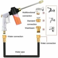 SINCèREETALI Qualité Supérieure Tuyau à Haute Pression De Jardin D'eau Pistolet Pulvérisateur Lave-linge Laveur De Voiture Pulvérisation Outils De Jardin Ensemble Des Bus En Mousse Par Aspersion Pour Pistolet à -Nettoyeur Haute Pression Soldes 63820995 4