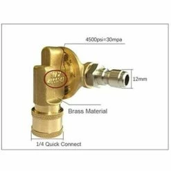 SINCèREETALI Lot De 2 Coupleurs Pivotants En Laiton | Adaptateurs Pour Bus De Nettoyeur Haute Pression, Déconnexion Rapide 6,35 Mm, 240 Degrés, 7 Angles Réglables, 4500 PSI -Nettoyeur Haute Pression Soldes 63821045 3