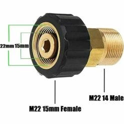 SINCèREETALI Raccord De Nettoyeur Haute Pression, Filetage Femelle M22 X 15 Mm à Filetage Mâle M22 X 14 Mm Raccord Rapide Pièces D'adaptateur De Nettoyeur Haute Pression -Nettoyeur Haute Pression Soldes 63821624 3