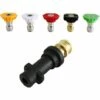 SINCèREETALI Adaptateur De Nettoyeur Haute Pression, à Connexion Rapide De 6,35 Mm Pour Karcher K2-K7, Avec 5 Embouts De Buse De Nettoyeur Haute Pression, Degrés Multiples, 2,5 GPM