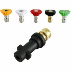 SINCèREETALI Adaptateur De Nettoyeur Haute Pression, à Connexion Rapide De 6,35 Mm Pour Karcher K2-K7, Avec 5 Embouts De Buse De Nettoyeur Haute Pression, Degrés Multiples, 2,5 GPM