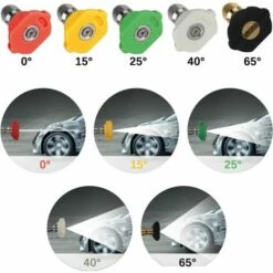 SINCèREETALI Adaptateur De Nettoyeur Haute Pression, à Connexion Rapide De 6,35 Mm Pour Karcher K2-K7, Avec 5 Embouts De Buse De Nettoyeur Haute Pression, Degrés Multiples, 2,5 GPM -Nettoyeur Haute Pression Soldes 63821841 4
