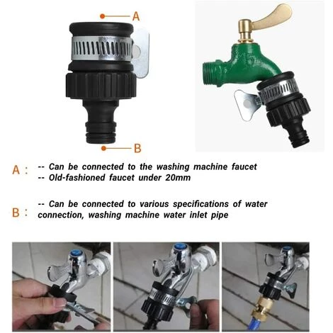 PERLE RARE Accessoires De Robinet, Adaptateur De Robinet, Adaptateur De Tuyau De Robinet De Jardin Pour Raccord De Robinet Universel Pour Diamètre Extérieur Inférieur à 20 Mm 6 PERLE RARE Accessoires De Robinet, Adaptateur De Robinet, Adaptateur De Tuyau De Robinet De Jardin Pour Raccord De Robinet Universel Pour Diamètre Extérieur Inférieur à 20 Mm – Image 4