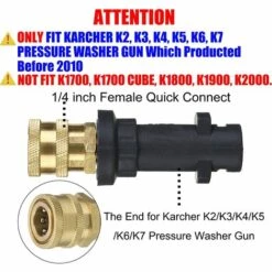 PERLE RARE Adaptateur De Pistolet Pour Nettoyeur Haute Pression, à Raccord Rapide 1/4'' - Compatible Uniquement Karcher K2, K3, K4, K5, K6, K7. -Nettoyeur Haute Pression Soldes 63826414 3