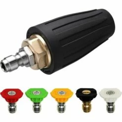 Pistolet à Eau Pour Nettoyage Voiture, Nettoyeur Haute Pression Buse Turbine(Buse Rotative Noire + Buse Cinq Couleurs)GroupM