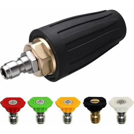Pistolet à Eau Pour Nettoyage Voiture, Nettoyeur Haute Pression Buse Turbine(Buse Rotative Noire + Buse Cinq Couleurs)GroupM 3 Pistolet à Eau Pour Nettoyage Voiture, Nettoyeur Haute Pression Buse Turbine(Buse Rotative Noire + Buse Cinq Couleurs)GroupM