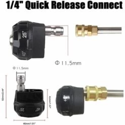 MEZHENG Buse De Pulvérisation Réglable 6 En 1, Buse De Pulvérisation Pour Nettoyeur Haute Pression, Buses à Connexion Rapide 1/4" Pour Arroseur De Jardin, Lavage De Voiture. Max 4000PSI -Nettoyeur Haute Pression Soldes 63893402 4